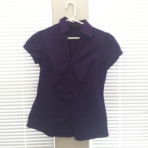 The Limited Essential Shirt, S/S Purple Button Up