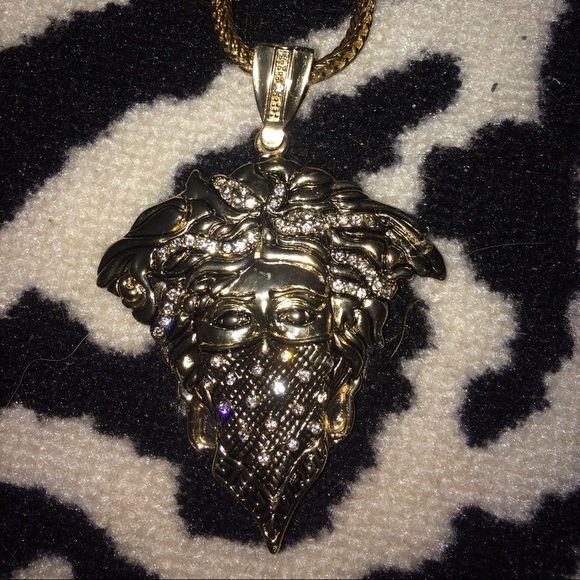 24k gold plated medusa head chain