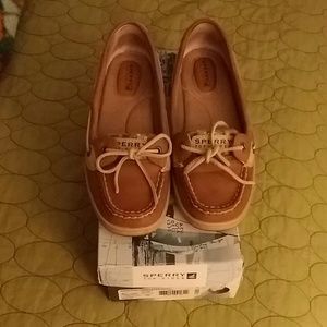 Angel Fish Leopard Sequins Sperrys Top Sliders