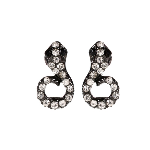 Amrita Singh Jewelry - Amrita Singh Snake Stud Earrings Gunmetal