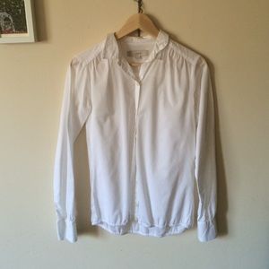 Loft White Blouse Button Up