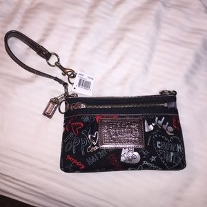 Authentic Coach Graffiti Large Wristlet