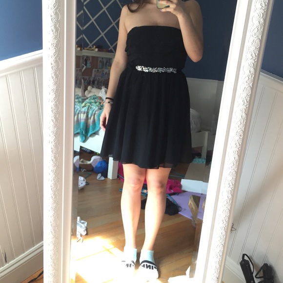 Black Dress with Gem Detailing