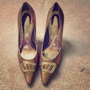 Never worn, NEW BCBG gold heels.