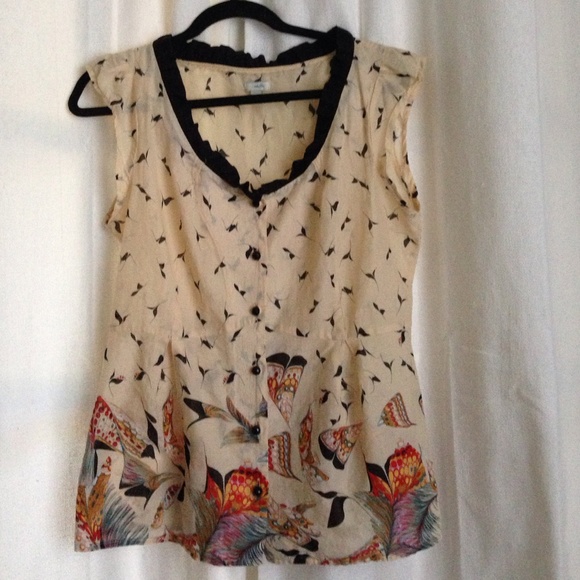 Anthro Odille Beautiful Floral Paisley Blouse!