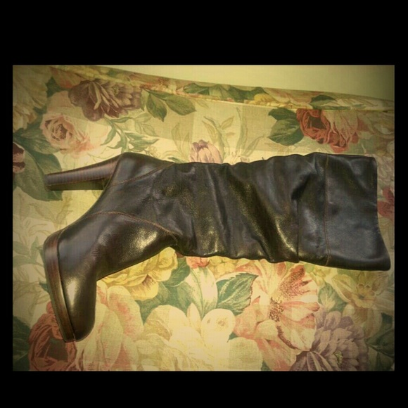 Boston Proper long brown heeled boots