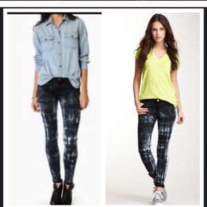 Current/Elliot indigo tie dye skinny jeans