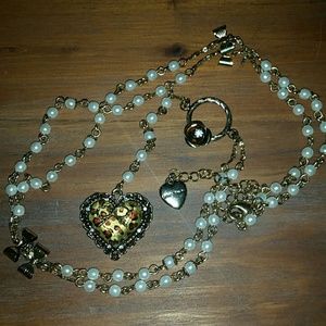 Gold Heart Betsey Johnson Necklace