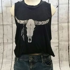 John Galt aztec skull muscle tee