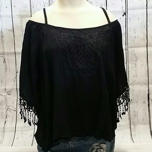 Flowy black boho top