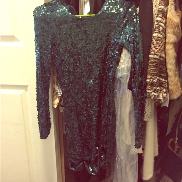 French connection green sparkle dress