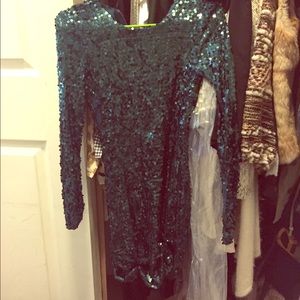 French connection green sparkle dress