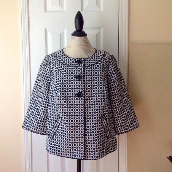 Black & White Swing Jacket-Plus Size