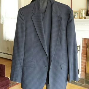Men's 3 piece suit Navy pin striped suit