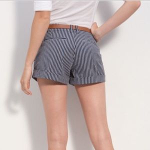 Join Navy Stripe Shorts with belt