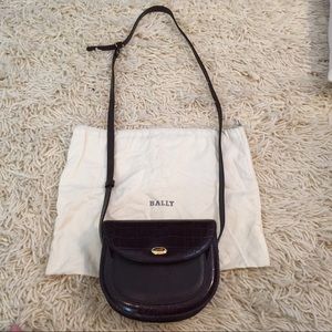 Bally Crocodile and Pebbled Calf Leather Crossbody