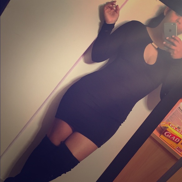 Black key hole dress