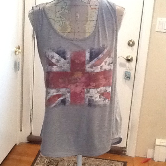 About A Girl Tops - Like new Union Jack tank top