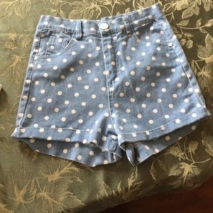 Jean Polka Dot high waisted shorts from Brandy