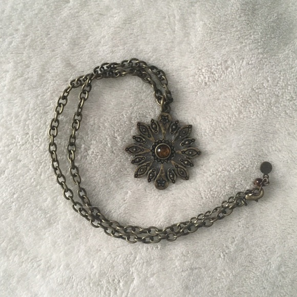 Antiqued Brass Medallion Necklace