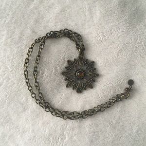 Antiqued Brass Medallion Necklace