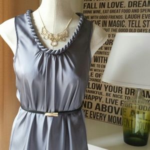 NWT {Spense} Gray Sleeveless Top w/Rope Neckline