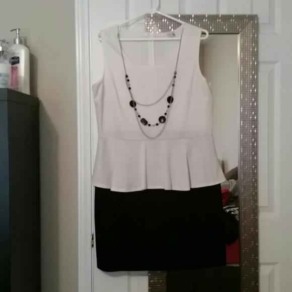Black and White Peplum Dress
