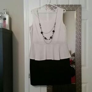 Black and White Peplum Dress