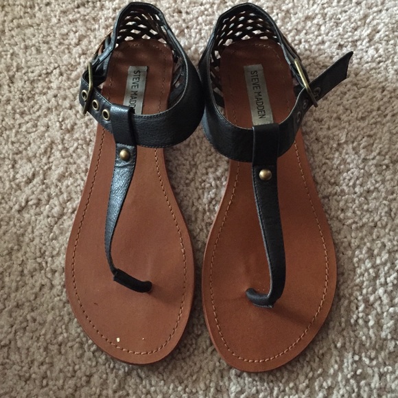 Black and brown sandals