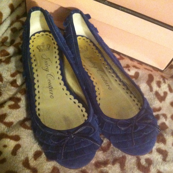 Juicy Couture Shoes - PRICED 2 SELL,Navy Suede Juicy Couture Flats