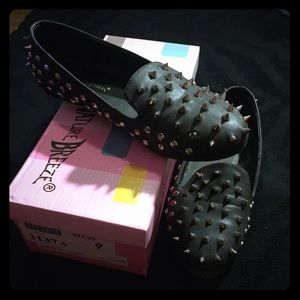 Spiked leather loafers - never worn *