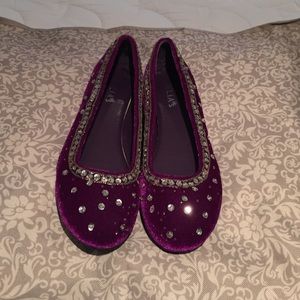 Purple velvet sequence flats 8 1/2 from Delia*s