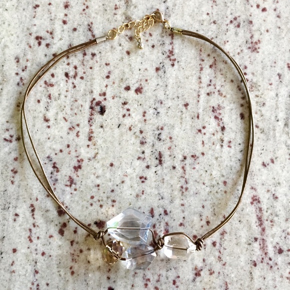 Crystal and Leather Necklace