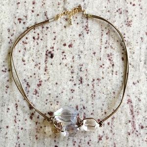Crystal and Leather Necklace