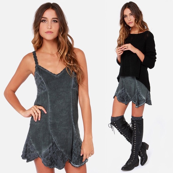 Black Swan Grey Lace Dress
