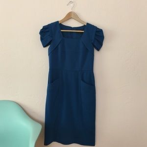 Adrianna Papell petite blue day dress
