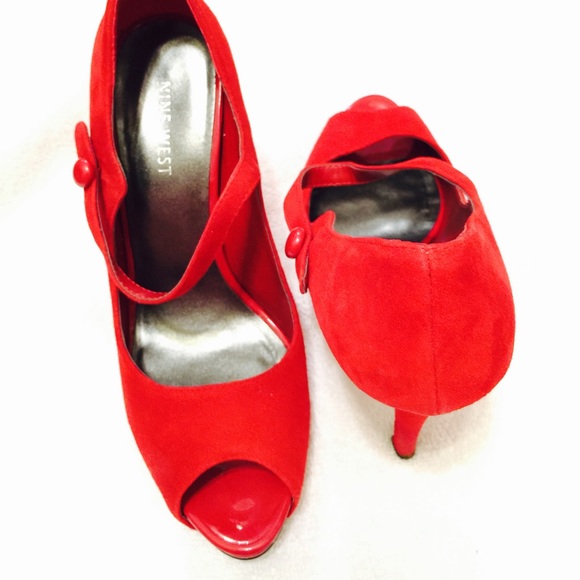 Nine West shoes suede red with box - Picture 2 of 2