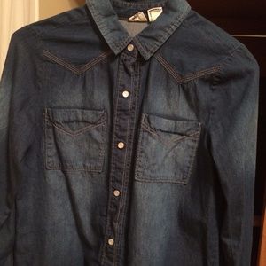 Denim Pearl Snap Shirt