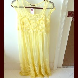 Imported Yellow Lace Dress