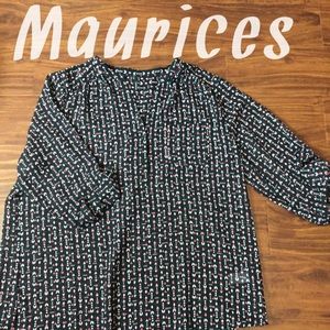 3/4 sleeve geographic essential top - Maurices