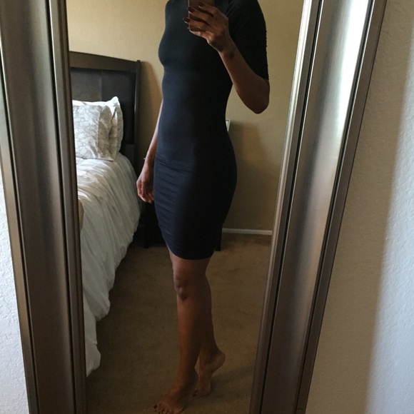 Black boat neck midi dress (Handmade)
