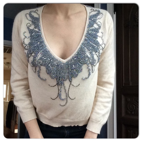 ❌Gifted!❌Cream Beaded Sweater - Picture 4 of 4