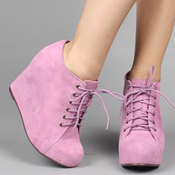 rare Jeffrey Campbell suede wedge booties 99 Tie