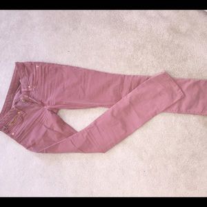 Robin pink suede jeans.