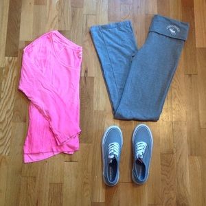 || gray fold over yoga pants