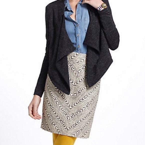 NWOT Anthropologie Wood Grain Pencil Skirt