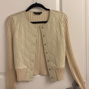 Bcbg Ivory leather jacket size small
