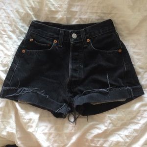 Levi's Black Vintage High Waisted Shorts