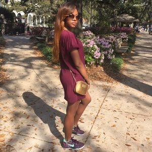 T-Shirt Dress Burgundy