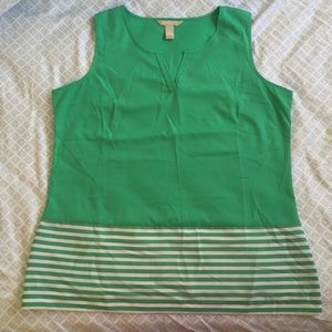 Green and white blouse